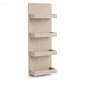 Étagère murale rectangulaire en bois à 4 niveaux, chêne clair, 35 × 12 × 100 cm